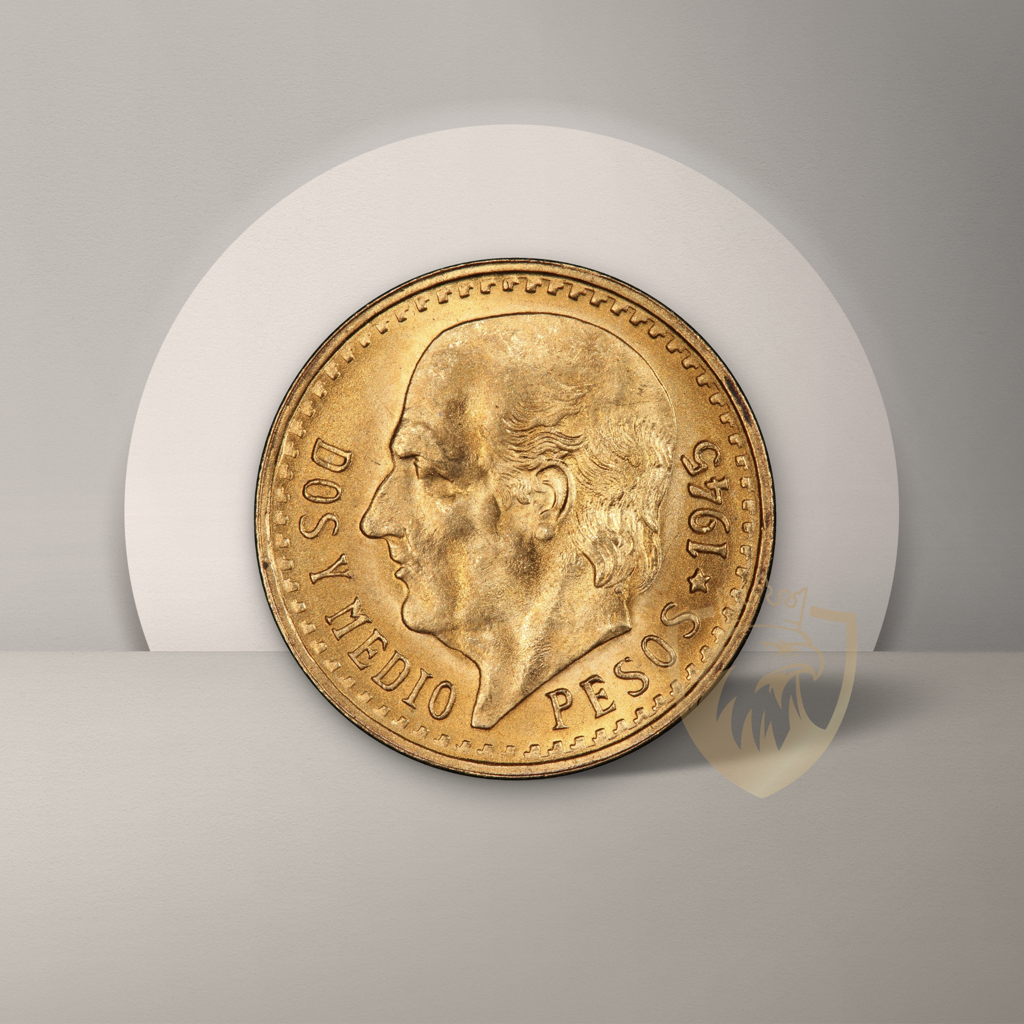 2.08 гр. – 2.5 златни мексикански Песо (Dos y Medio Pesos) – Идалго