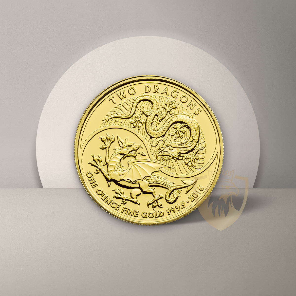 31.1 гр. (1 oz) - Златна монета Двата дракона (Two Dragons) 2018