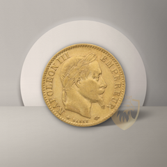 3.23 гр. – Златна Монета 10 Френски Франка – Наполеон III – 1854- 1860