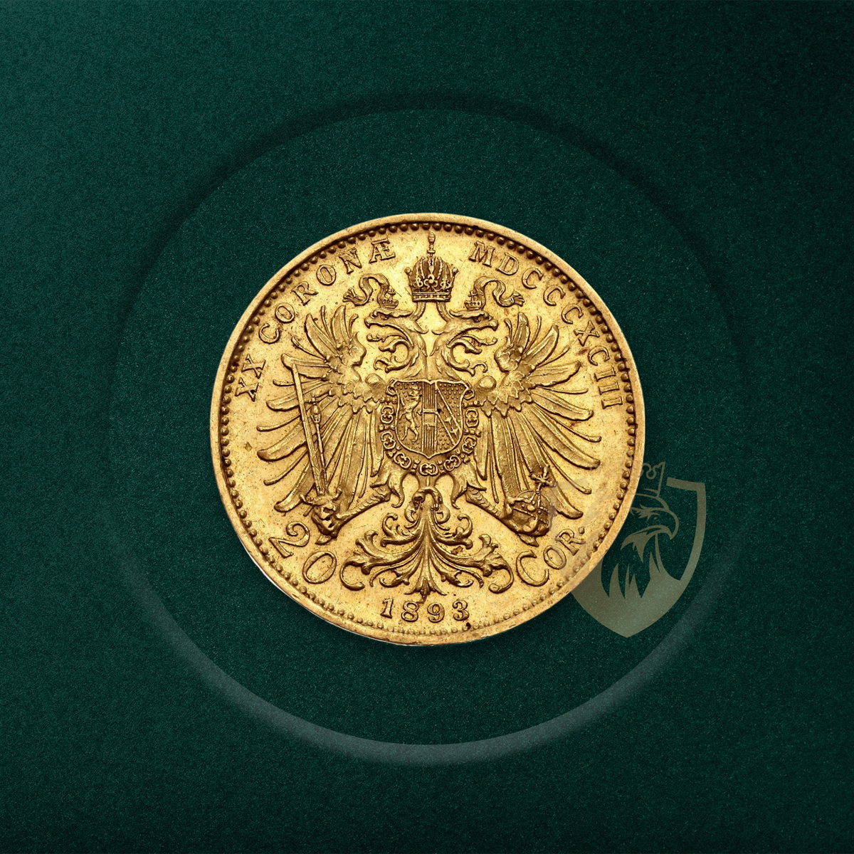 6.77 гр. – Златна Монета 20 Австрийски Корони (1893) Франц-Йосиф I – Оригинална емисия