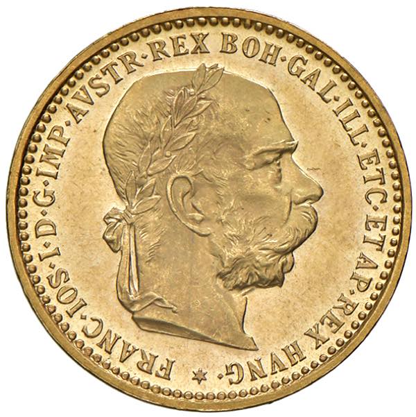 3.39 гр. – Златна Монета 10 Австрийски Корони (1905) Франц-Йосиф I – Оригинална емисия