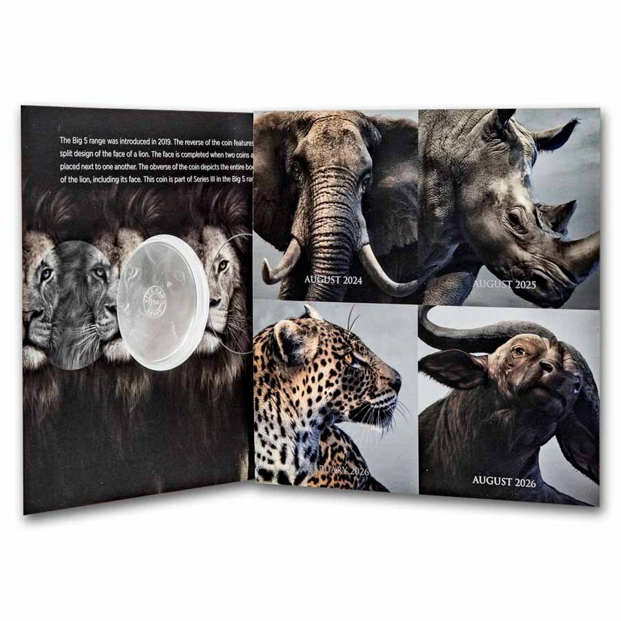 31.10 гр. – Сребърна Монета Южна Африка „Big Five“ – Лъв 2025 (Серия III)