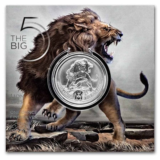 31.10 гр. – Сребърна Монета Южна Африка „Big Five“ – Лъв 2025 (Серия III)