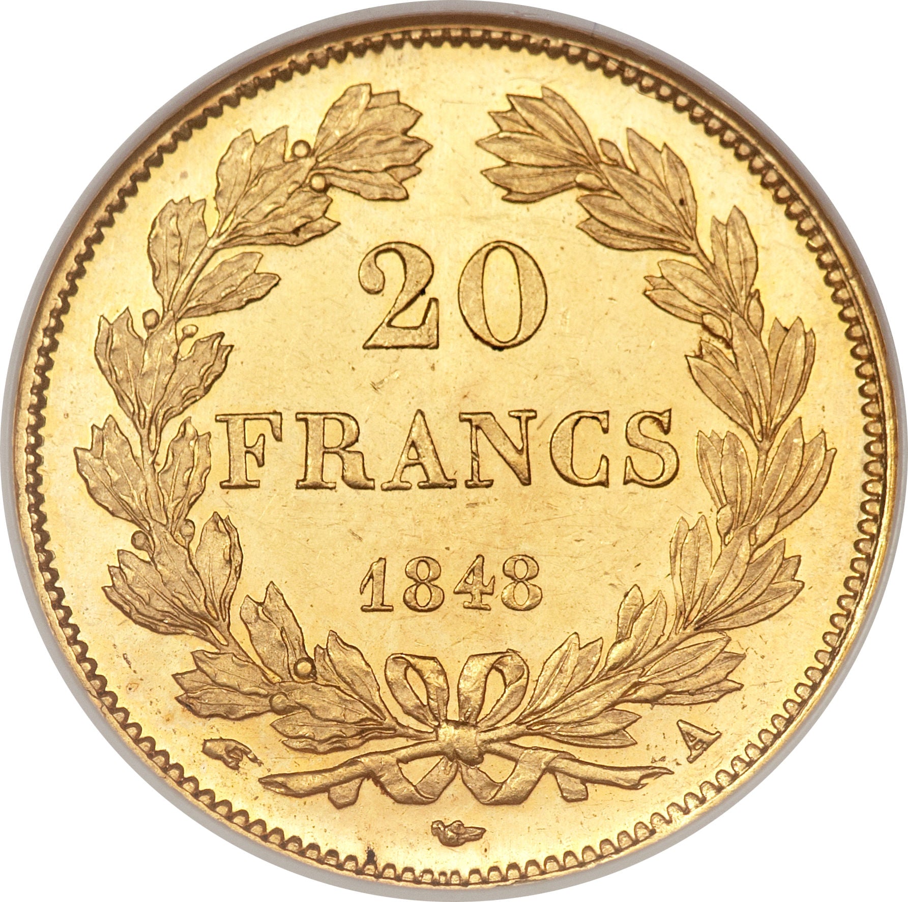 6.45 гр. – Златна Монета 20 Френски Франка – Луи-Филип I (1830–1848)