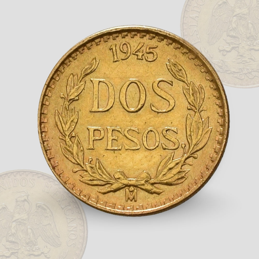 1.66 гр. – 2 златни мексикански Песо (Dos Pesos)