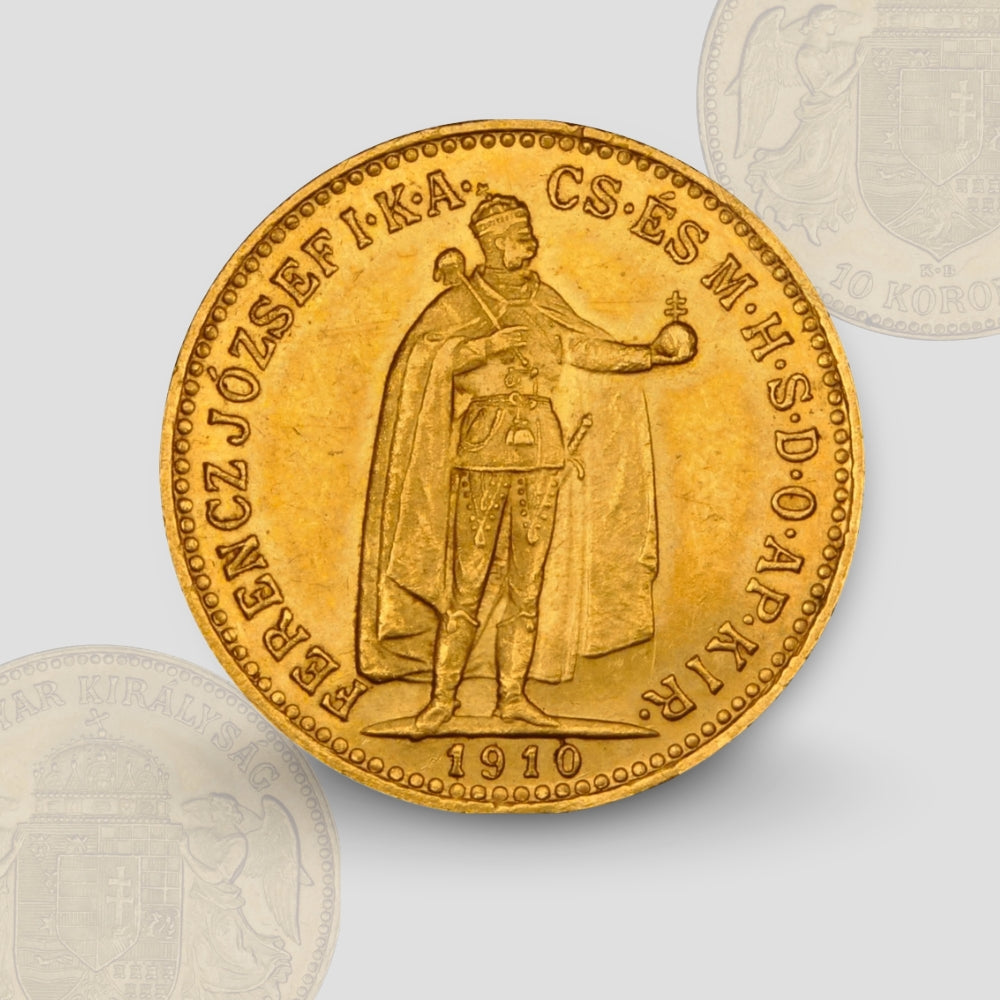 3.387 гр. – Златна Монета 10 Унгарски Корони – Франц Йосиф I (1892–1915)