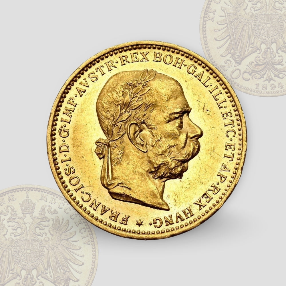 6.77 гр. – Златна Монета 20 Австрийски Корони (1894) Франц-Йосиф I – Оригинална емисия