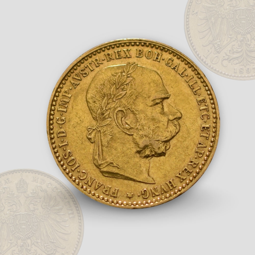 3.39 гр. – Златна Монета 10 Австрийски Корони (1896) Франц-Йосиф I – Оригинална емисия