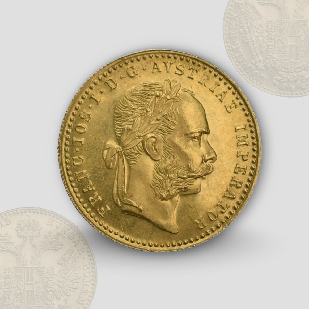 3.49 гр. – Златна Монета 1 Австрийски Дукат „Франц Йосиф I“ 1915 (Ристрайк)