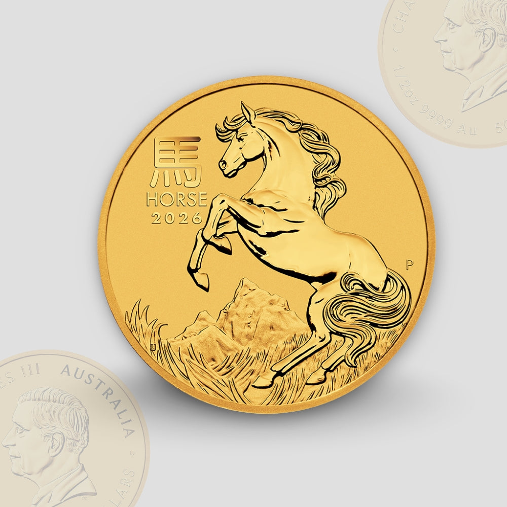 3.11 гр. (1/10 oz) – Златна Монета Австралийски Лунар III (Lunar III) – Година на Коня 2026