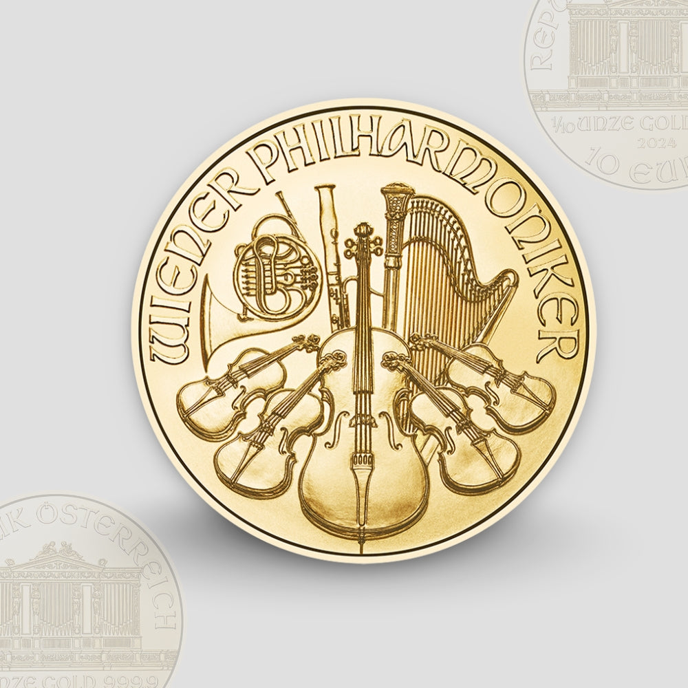 3.11 гр. (1/10 oz) – Златна Монета Виенска Филхармония Австрия