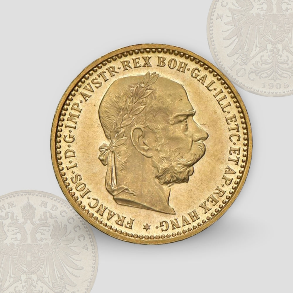3.39 гр. – Златна Монета 10 Австрийски Корони (1905) Франц-Йосиф I – Оригинална емисия