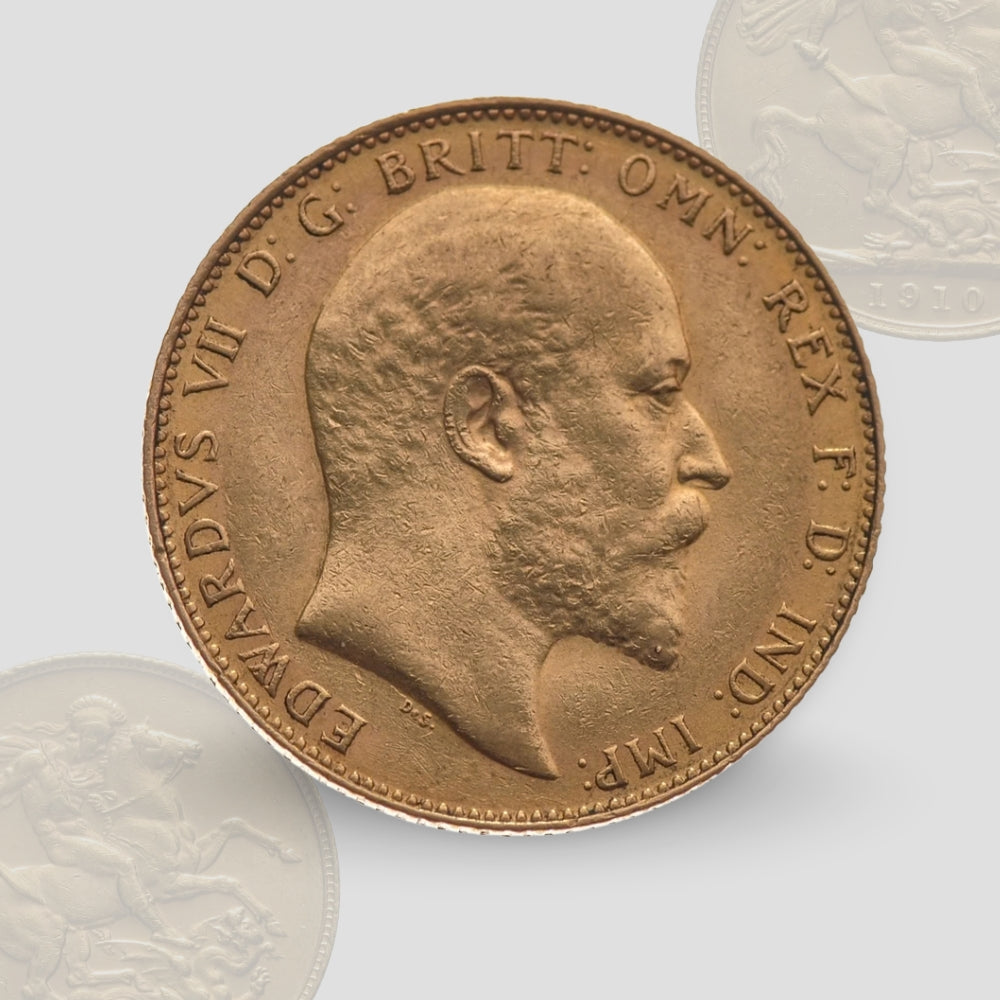 7.98 гр. – 1 Златен Суверен – Крал Едуард VII (1902–1910)