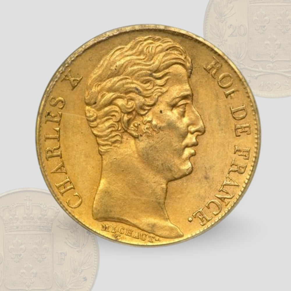 6.45 гр. – Златна Монета 20 Френски Франка – Шарл X (1825–1830)