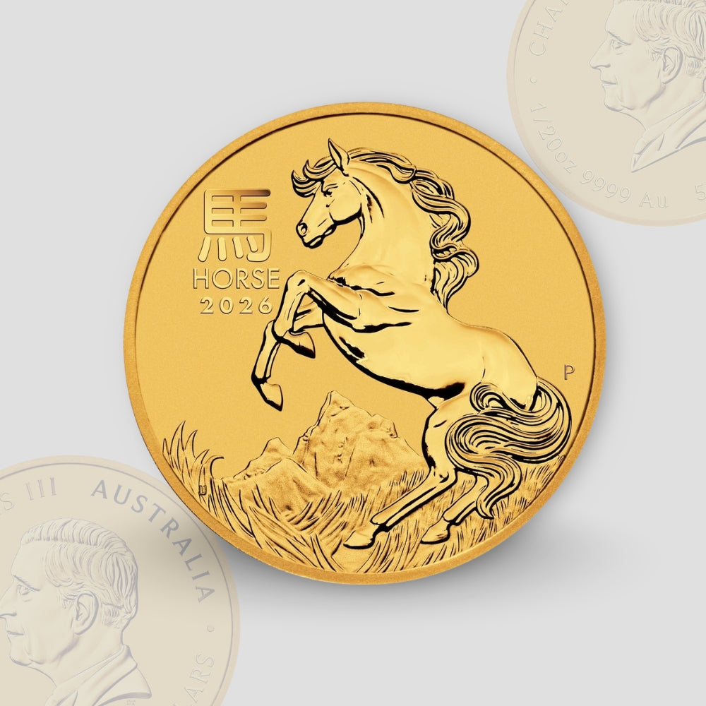 1.55 гр. (1/20 oz) – Златна Монета Австралийски Лунар III – Година на Коня 2026
