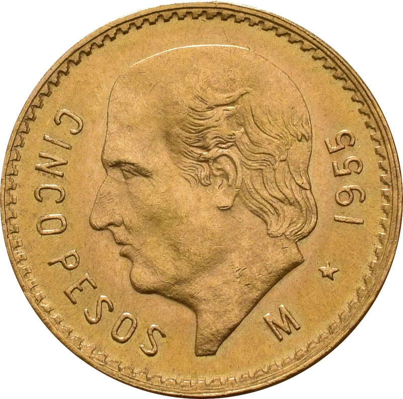 4.17 гр. – 5 златни мексикански Песо (Cinco Pesos) – Идалго