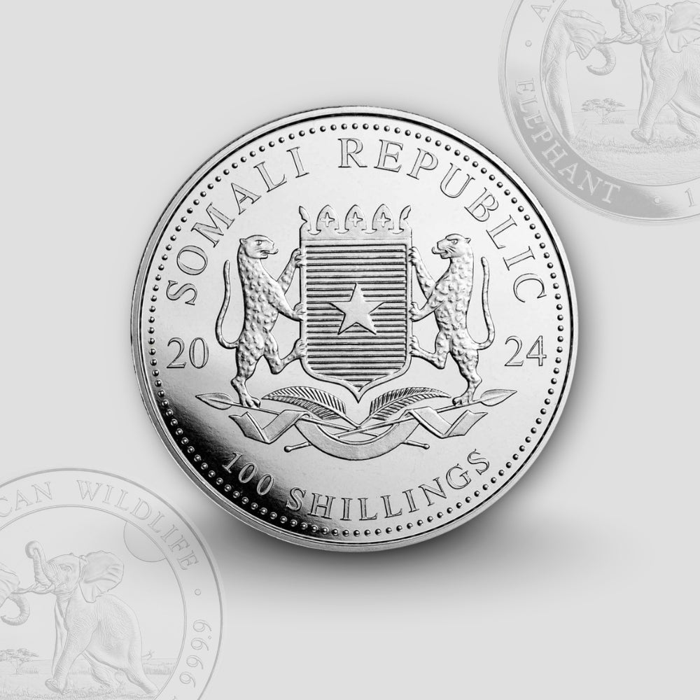31.10 гр. – Сребърна Монета Сомалийски Слон (Somalia Elephant) 2024