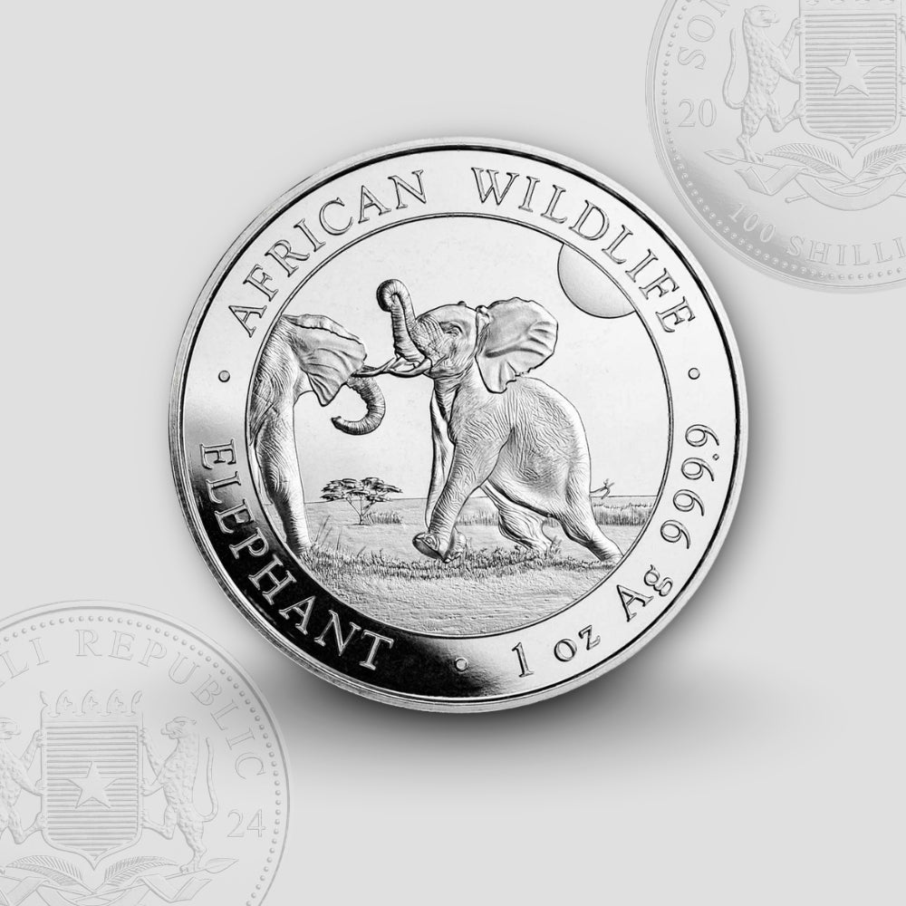 31.10 гр. – Сребърна Монета Сомалийски Слон (Somalia Elephant) 2024