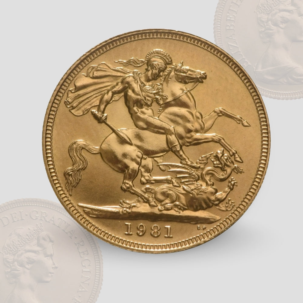 7.98 гр. – Златен Суверен – Кралица Елизабет II (Втори портрет), 1974–1984