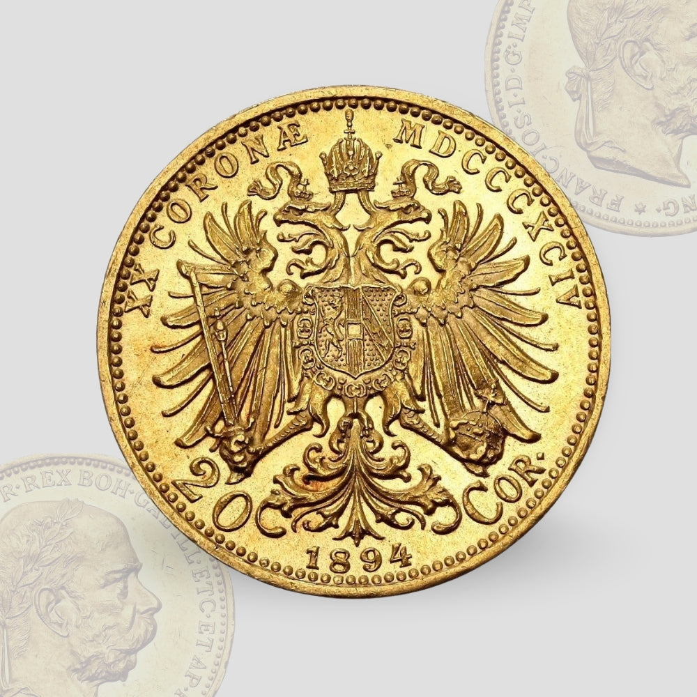 6.77 гр. – Златна Монета 20 Австрийски Корони (1894) Франц-Йосиф I – Оригинална емисия