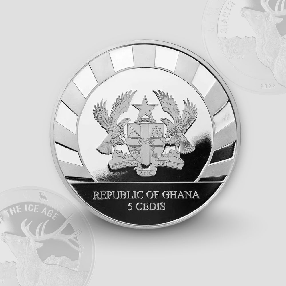 31.10 гр. – Сребърна Монета Гиганти от Ледената епоха – Северен Елен (2022)