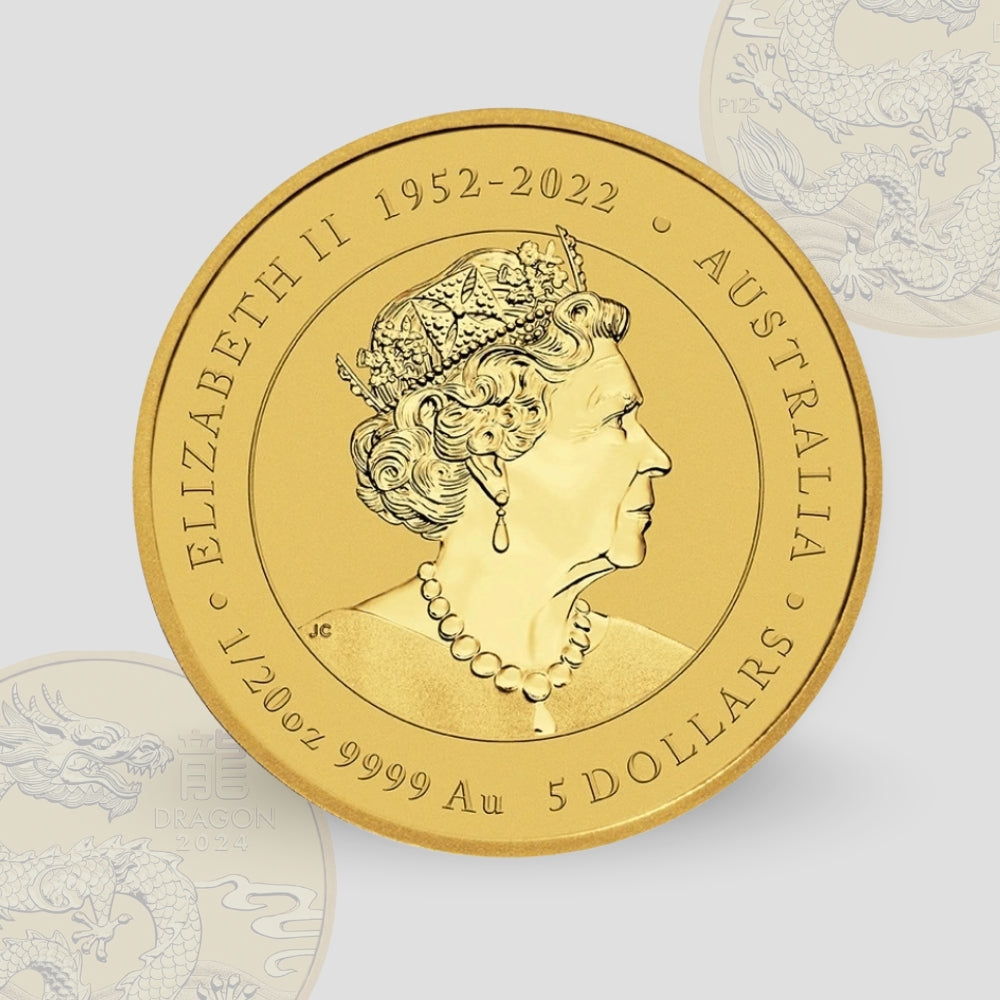 1.55 гр. (1/20 oz) – Златна Монета Австралийски Лунар III – Година на Дракона 2024