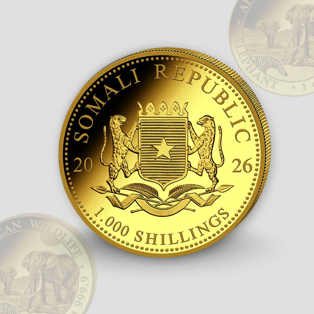 31.1 гр. (1 oz) – Златна Монета Сомалийски слон (Somalia Elephant) 2026