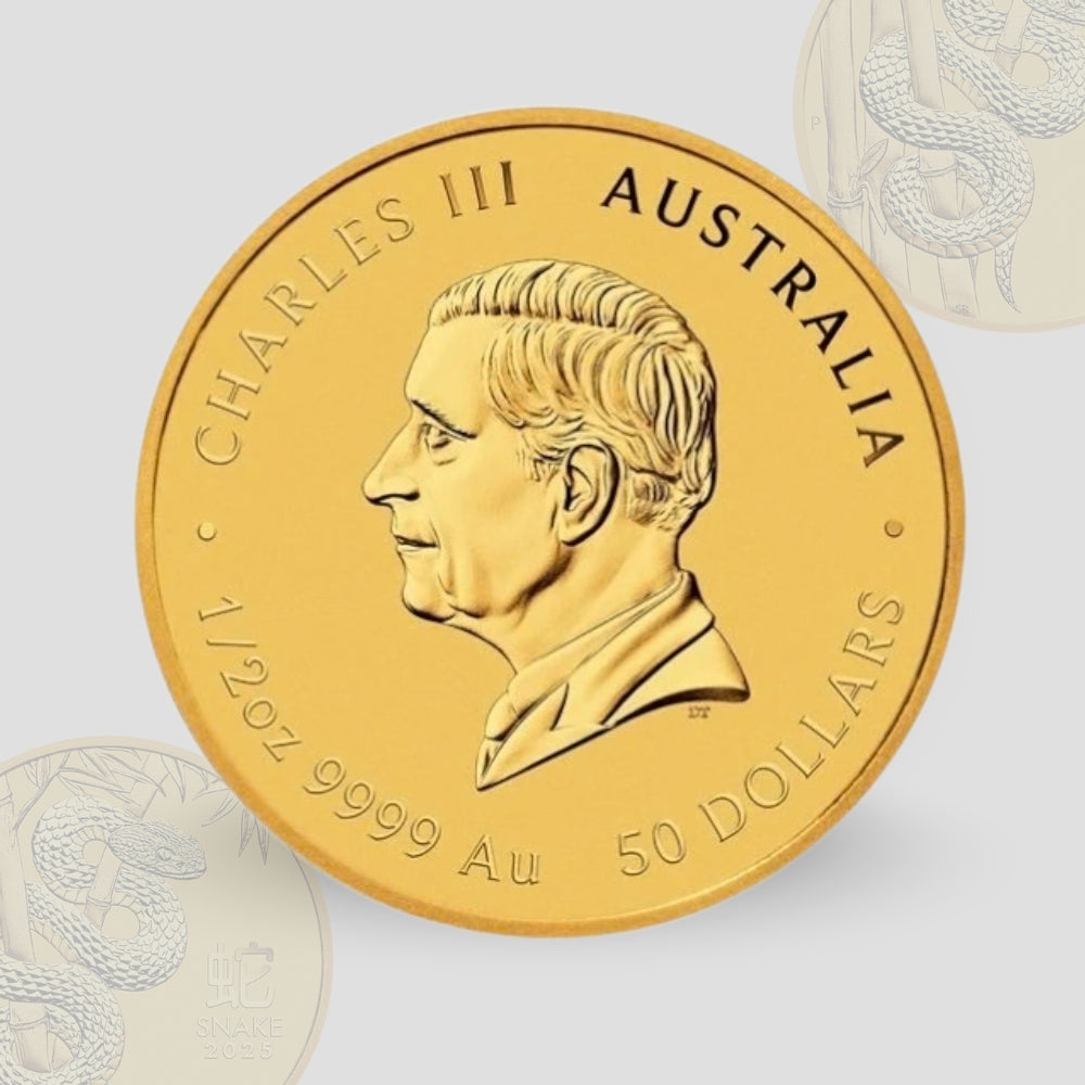 15.55 гр. (1/2 oz) – Златна Монета Австралийски Лунар III – Година на Змията 2025