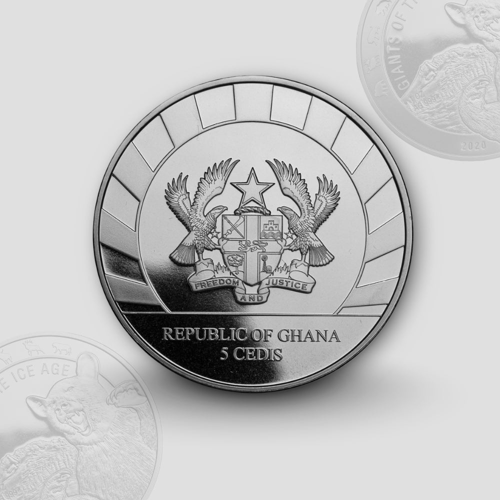 31.10 гр. – Сребърна Монета Гиганти от Ледената епоха – Пещерна Мечка (2020)