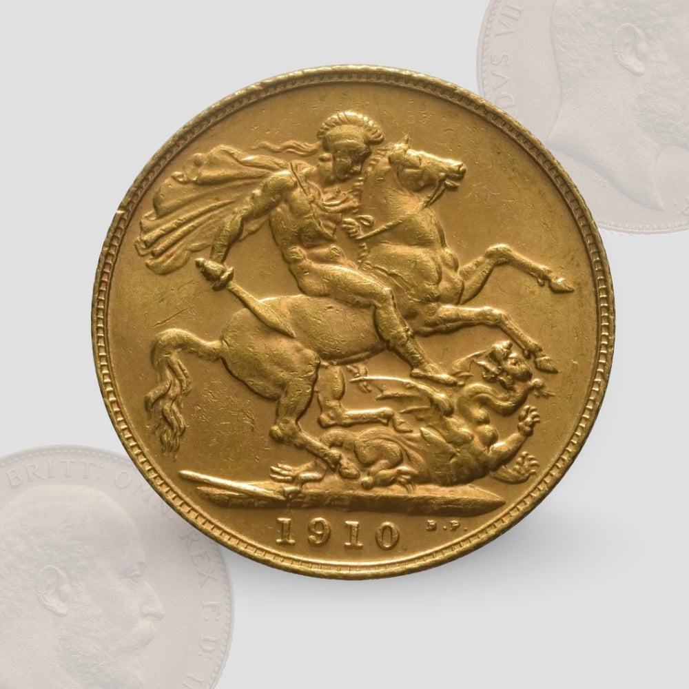 7.98 гр. – 1 Златен Суверен – Крал Едуард VII (1902–1910)