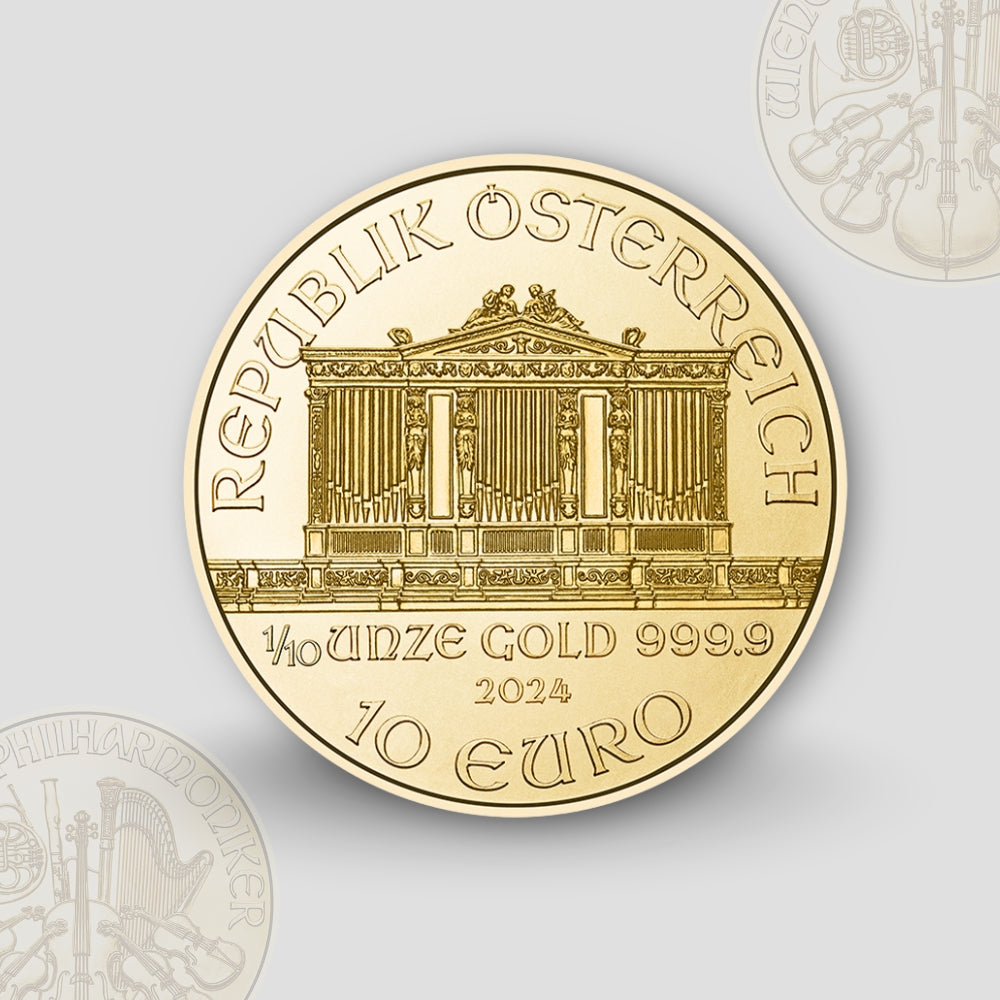 3.11 гр. (1/10 oz) – Златна Монета Виенска Филхармония Австрия
