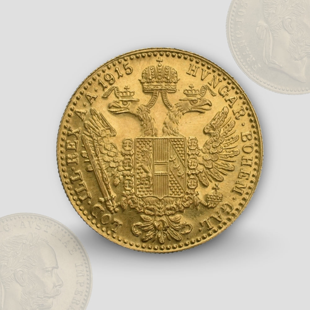 3.49 гр. – Златна Монета 1 Австрийски Дукат „Франц Йосиф I“ 1915 (Ристрайк)