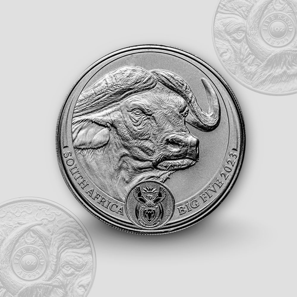 31.10 гр. – Сребърна Монета Южна Африка „Big Five“ – Бивол 2023 (Серия II)