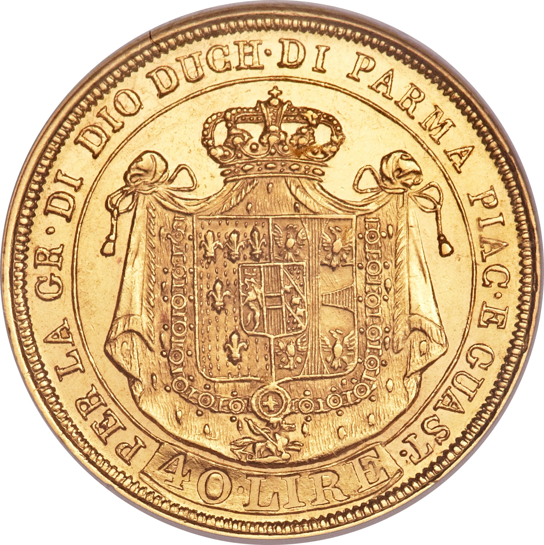 12.90 гр. – Златна Монета 40 златни Лири – Мария Луиза (1815–1821)