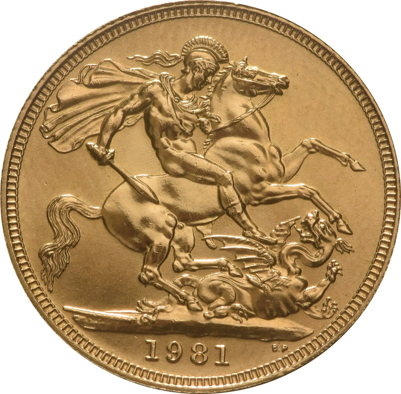 7.98 гр. – Златен Суверен – Кралица Елизабет II (Втори портрет), 1974–1984