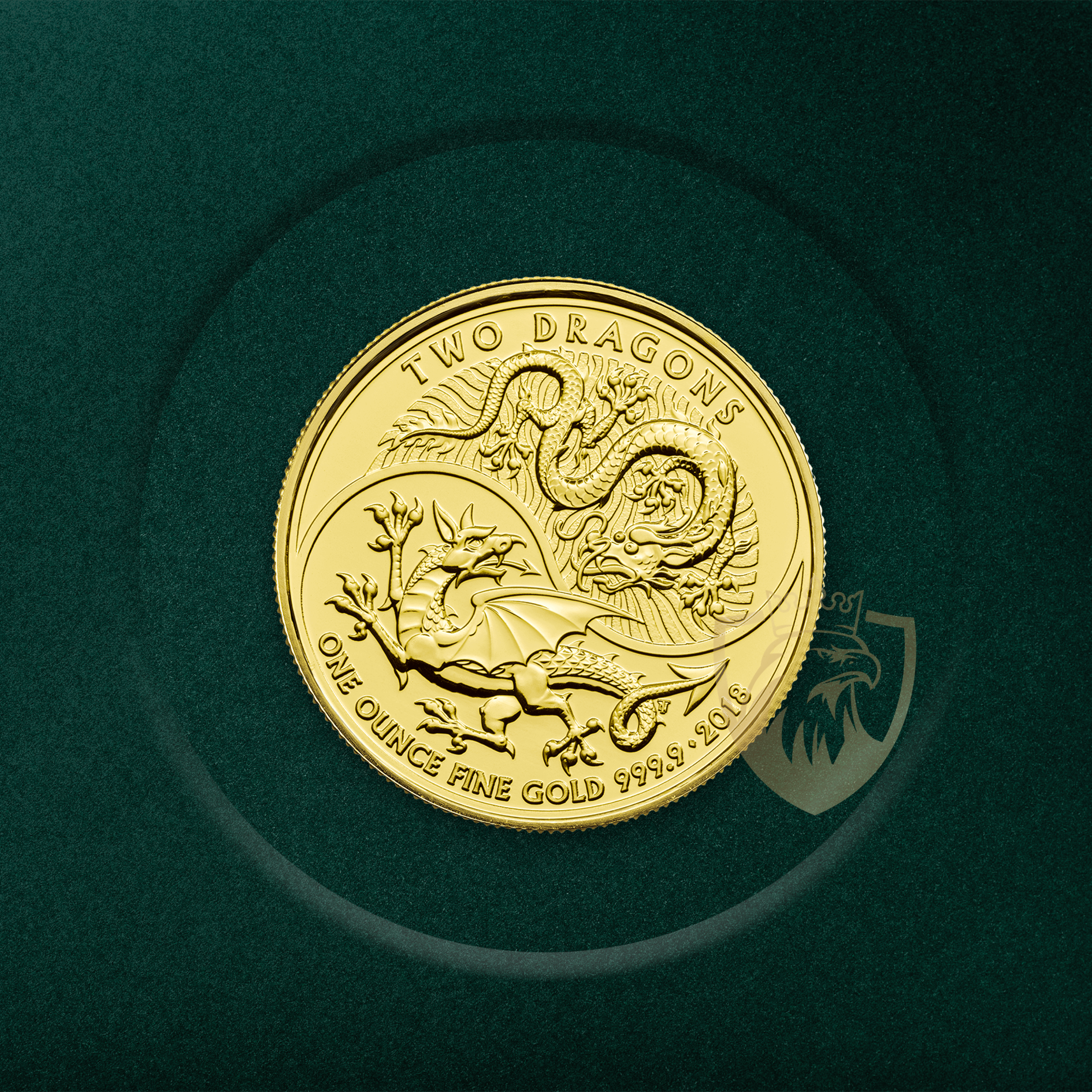 31.1 гр. (1 oz) - Златна монета Двата дракона (Two Dragons) 2018