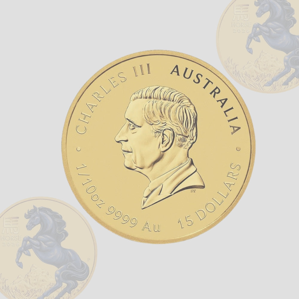 31.1 гр. (1 oz) – Златна Монета Австралийски Лунар III: Година на Коня 2026 - Цветно издание