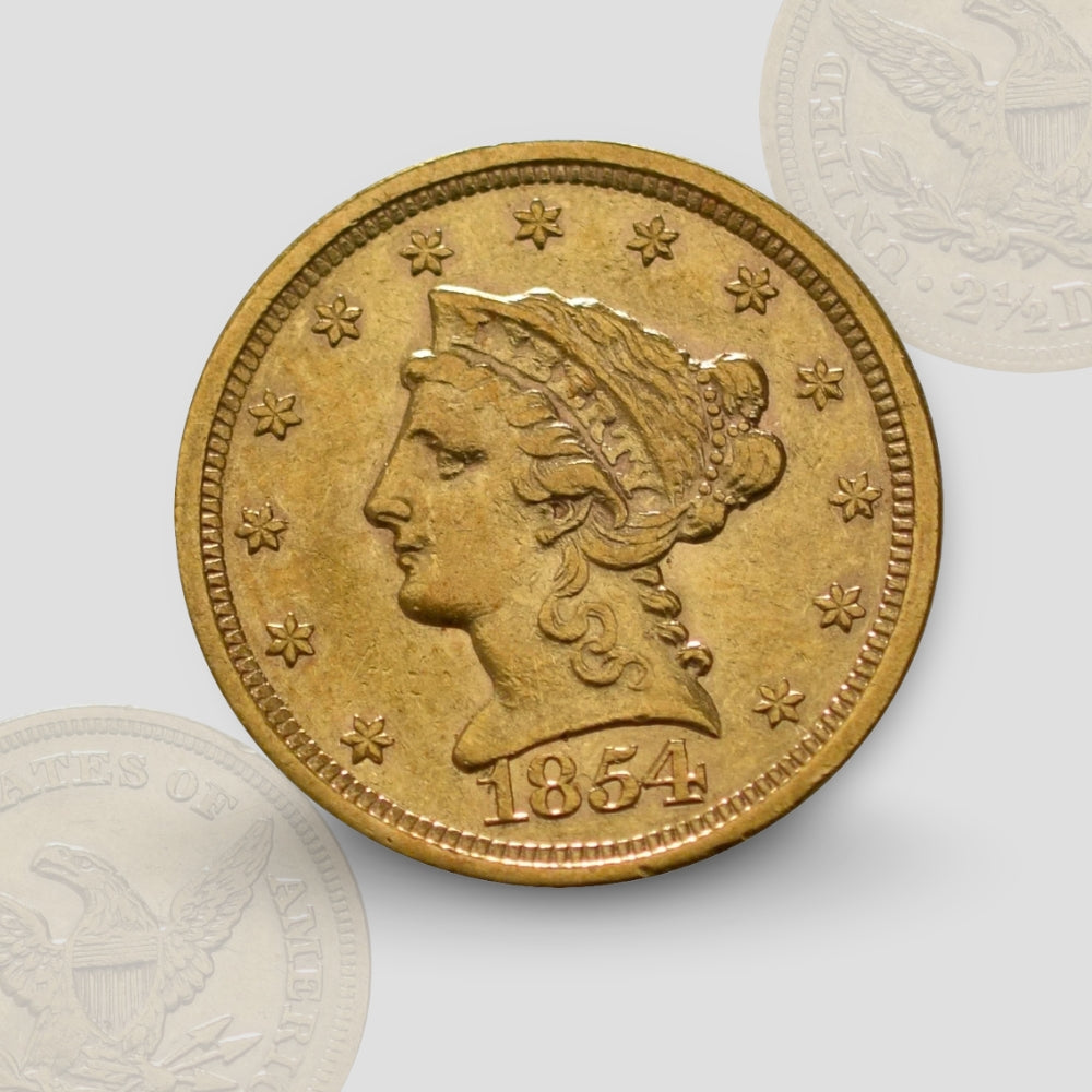 4.18 гр. – $2.50 Златен Американски „четвърт Орел“ – Liberty Head (1840–1907)