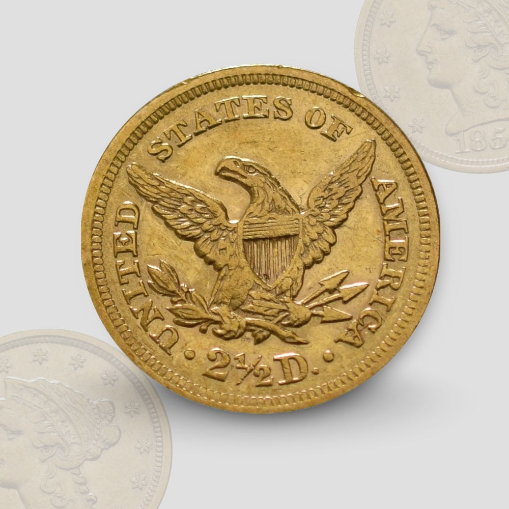 4.18 гр. – $2.50 Златен Американски „четвърт Орел“ – Liberty Head (1840–1907)