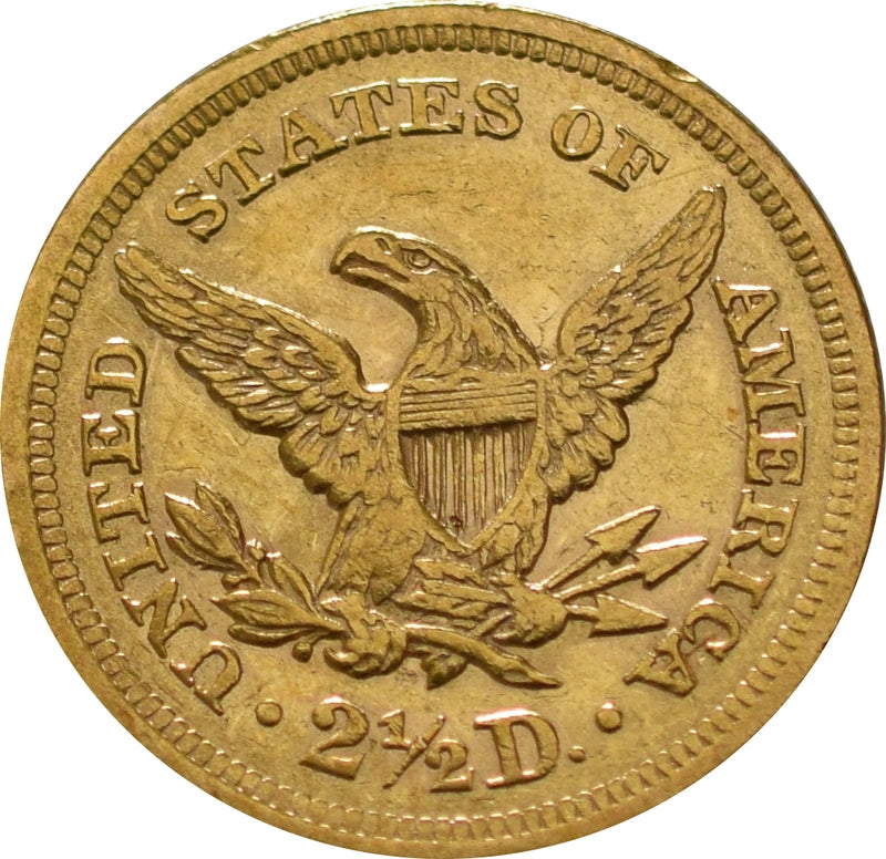 4.18 гр. – $2.50 Златен Американски „четвърт Орел“ – Liberty Head (1840–1907)