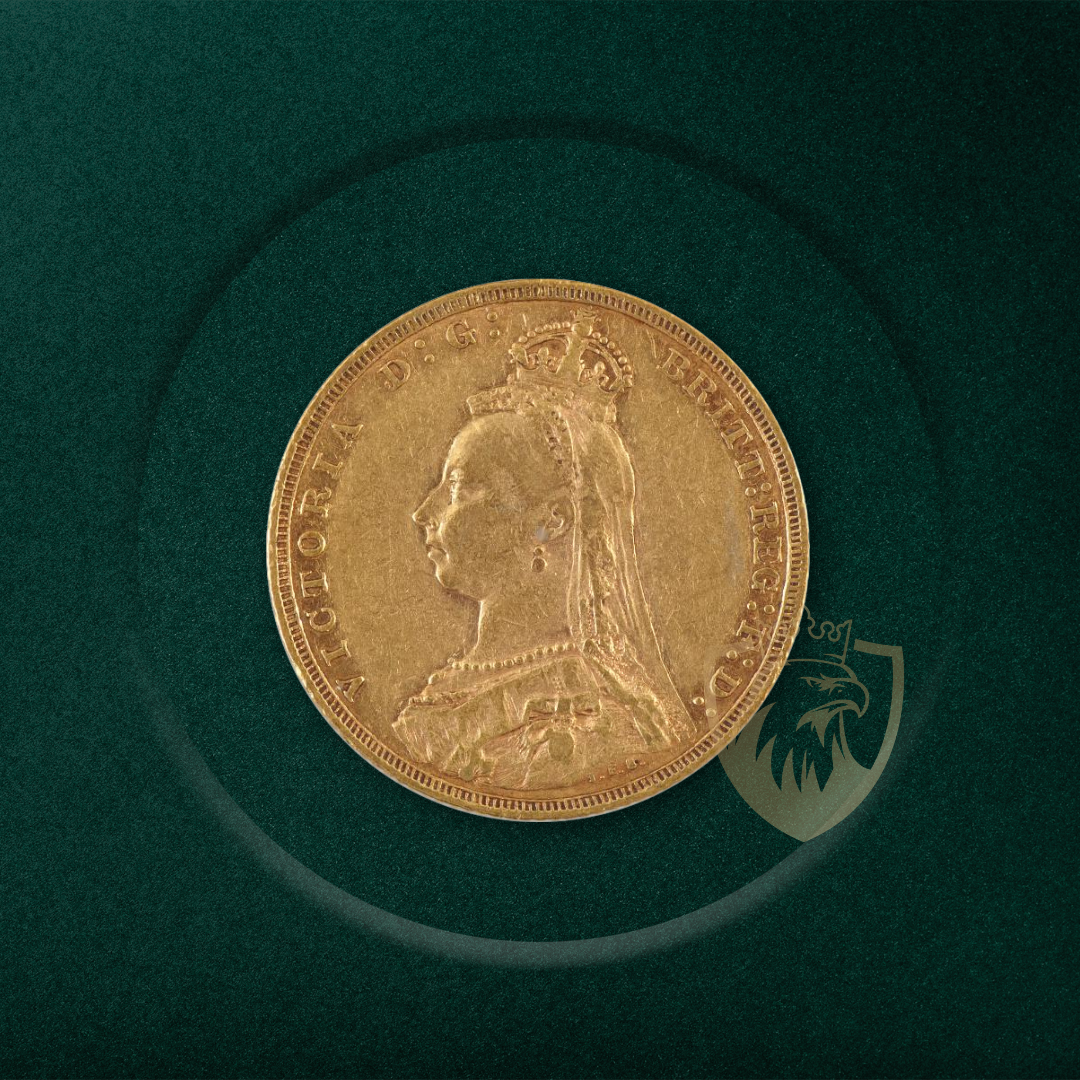 3.99 гр. – 1/2 Златна Монета Британски Суверен Виктория с Корона (1887-1893)