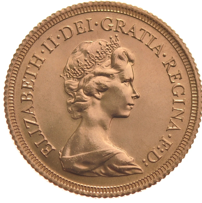 7.98 гр. – Златен Суверен – Кралица Елизабет II (Втори портрет), 1974–1984