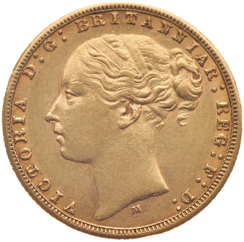 7.98 гр. – 1 Златен Суверен – Кралица Виктория (Първи портрет), 1838–1887