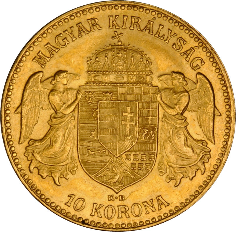 3.387 гр. – Златна Монета 10 Унгарски Корони – Франц Йосиф I (1892–1915)