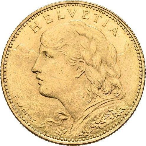 3.227 гр. - Златна Монета 10 златни швейцарски Франка – „Вренели“ (1916)