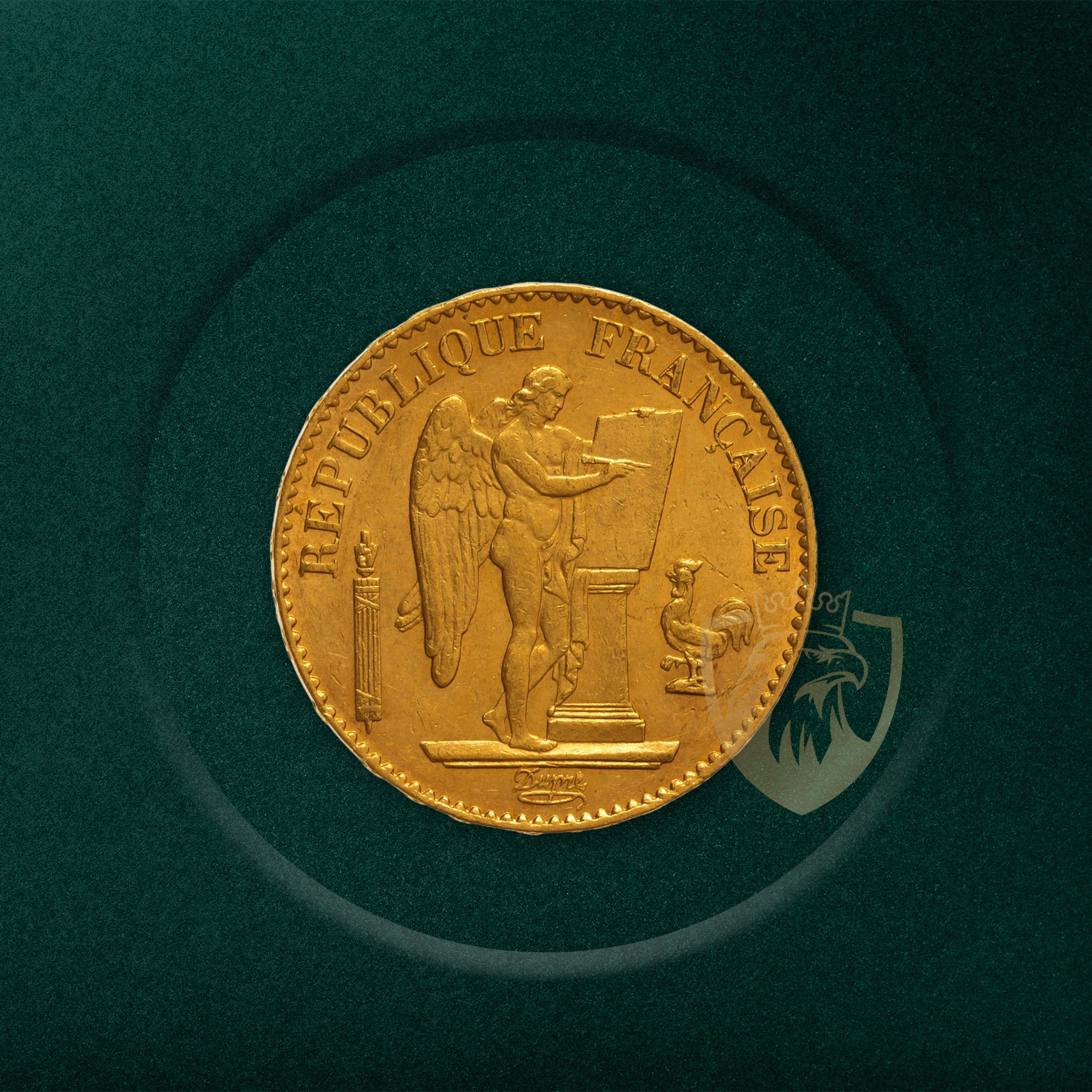 6.45 гр. – Златна Монета 20 Френски Франка Гениус (1871-1898)