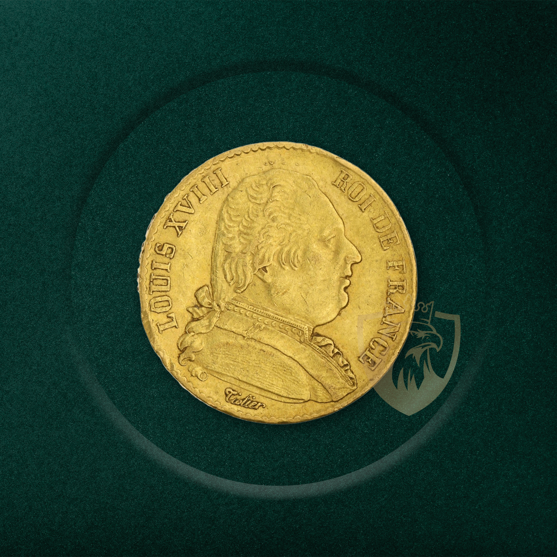 6.45 гр. – Златна Монета 20 Френски Франка – Луи XVIII (1814–1815)