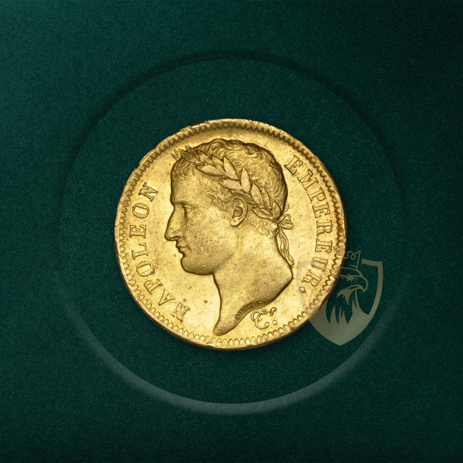 12.90 гр. – Златна Монета 40 Френски Франка – Наполеон I (Лавров венец) – 1812