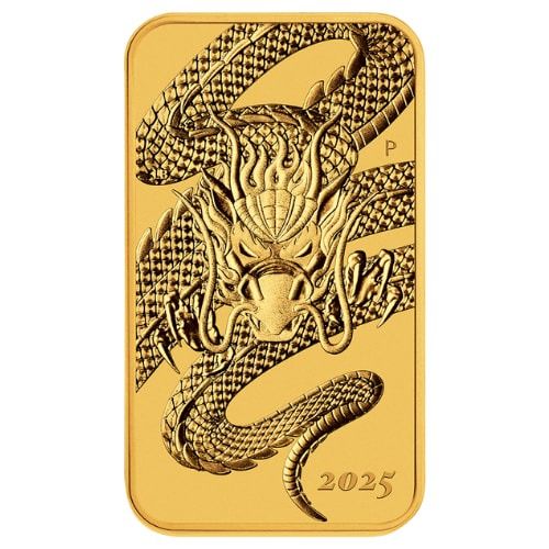31.1 гр. (1 oz) - Златна правоъгълна монета „Дракон“ 2025