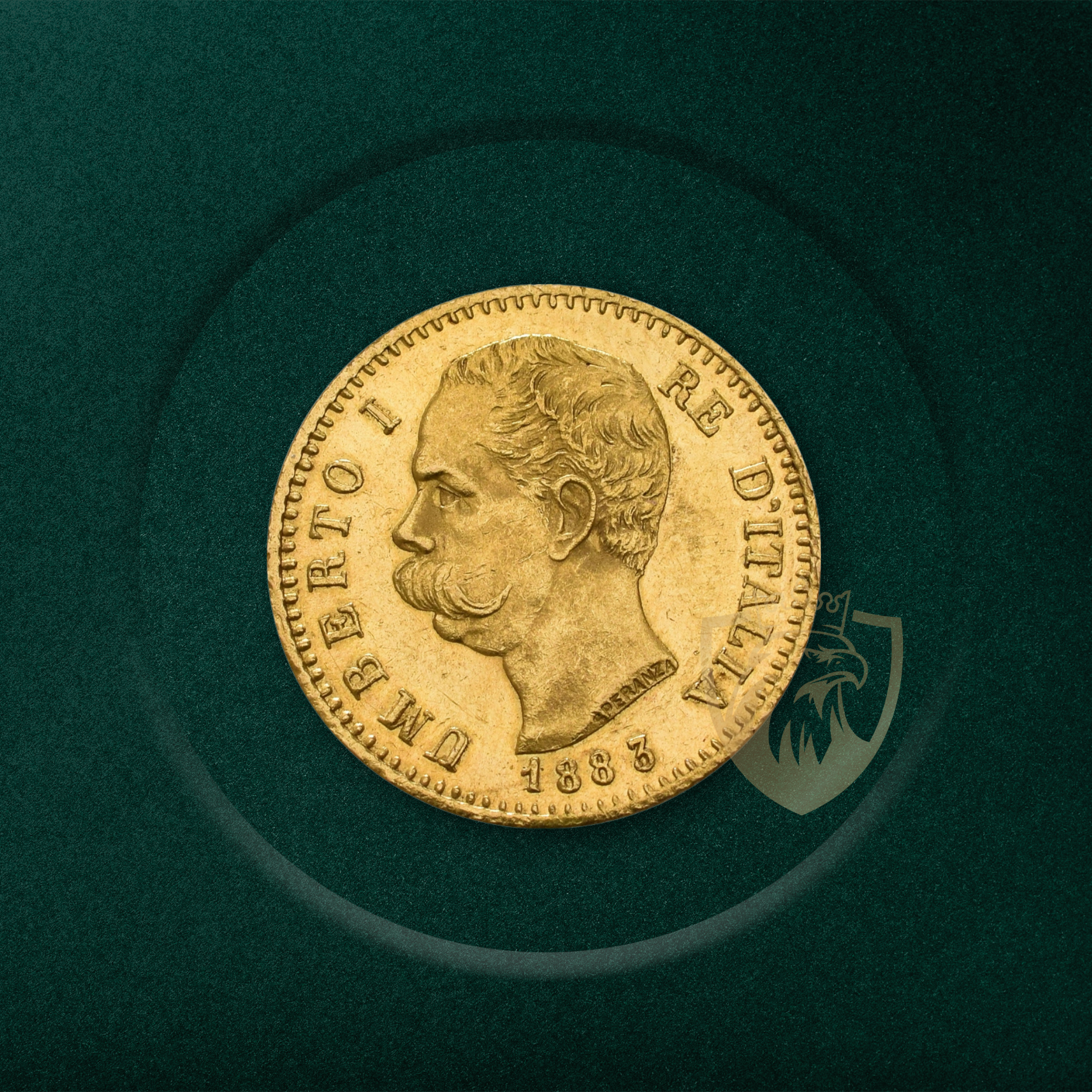 6.45 гр. – Златна Монета 20 италиански Лири – Крал Умберто I (1878–1897)